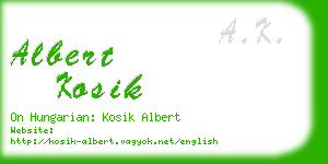 albert kosik business card